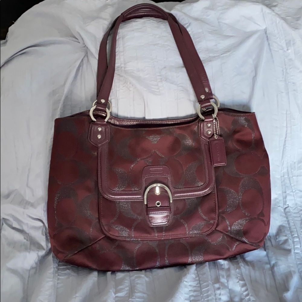 Burgundy Coach Purse with Matching Wallet